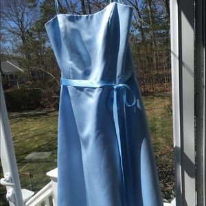 ☁️💙Cloud Blue Tea length bridesmaid dress